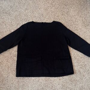 EUC Black Wool Blend Sweater with Pockets